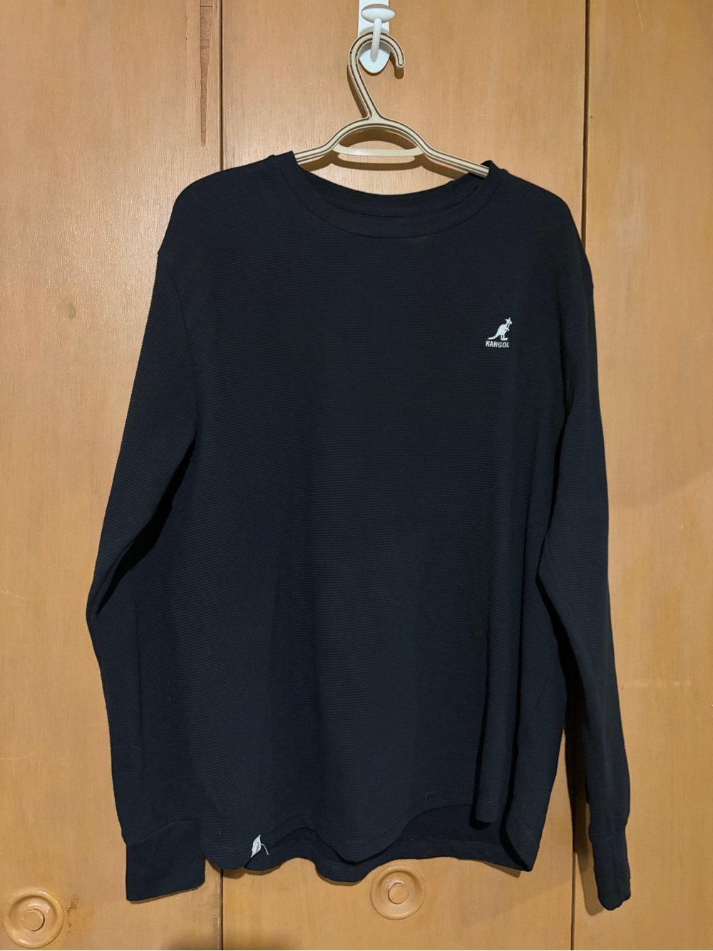 Kangol Men's Black Crewneck with White Kangaroo Logo